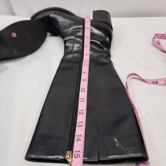 Marruecos Women's 5 Black Leather Knee-High Riding Boots Columbian - Picture 10 of 13